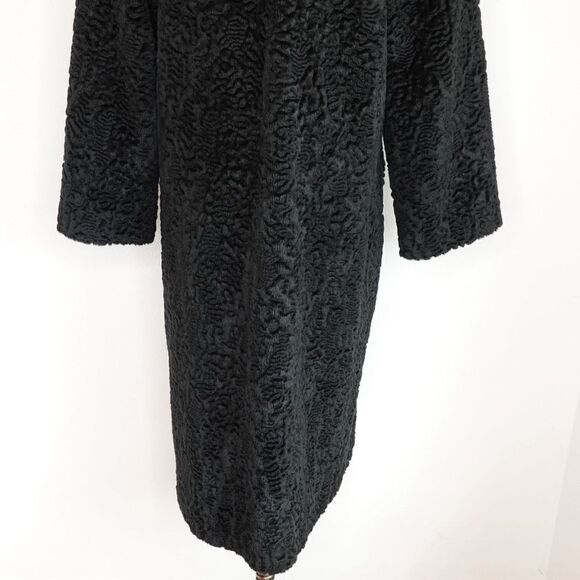 Vintage Persian Lamb Coat (Possibly Faux) with Faux Fur Collar Black Size Unknow - Picture 8 of 16